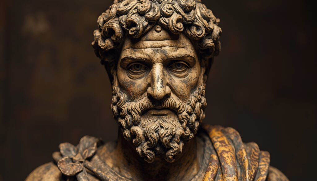 Stoic sculpture representing self-control and mental discipline
